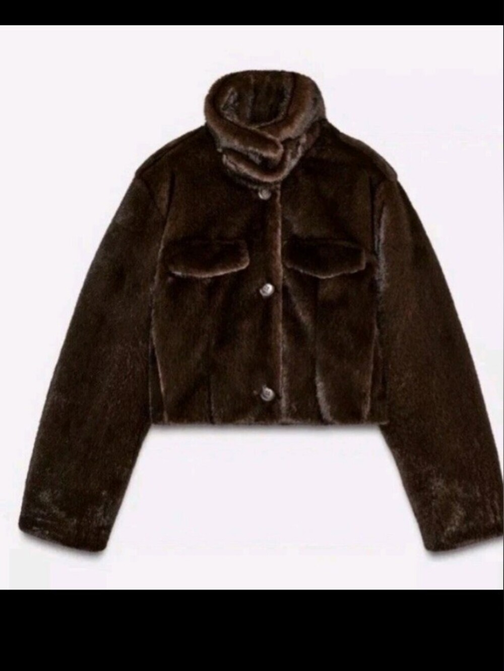 Zara Short Faux Fur Bomber Jacket - Picture 7 of 8
